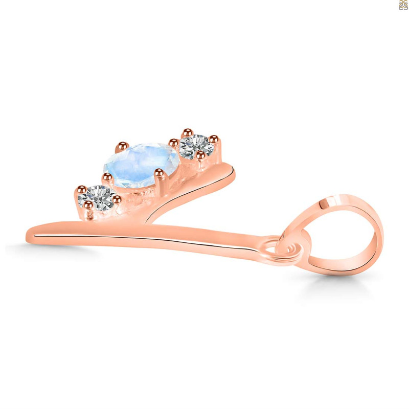 Moonstone & White Topaz Alphabet Y Pendant RBM-RDA-77.