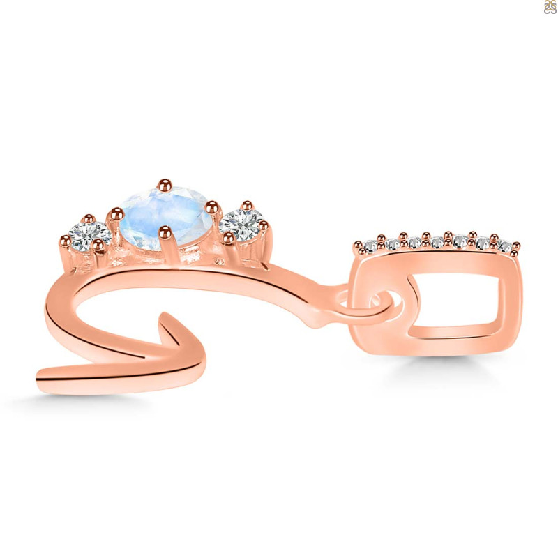 Moonstone & White Topaz Alphabet G Pendant RBM-RDA-85.