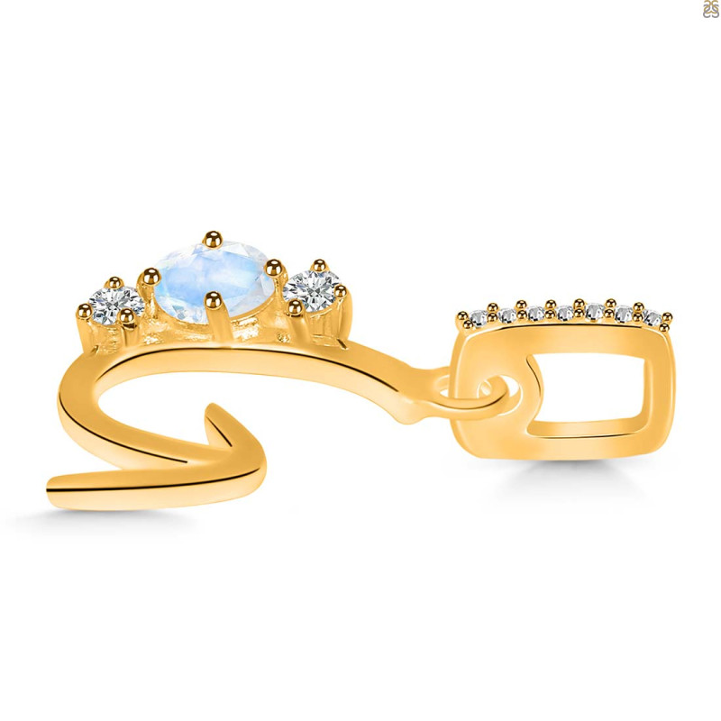 Moonstone & White Topaz Alphabet G Pendant RBM-RDA-85.