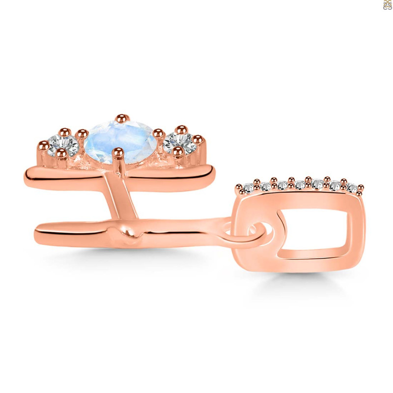 Moonstone & White Topaz Alphabet H Pendant RBM-RDA-86.