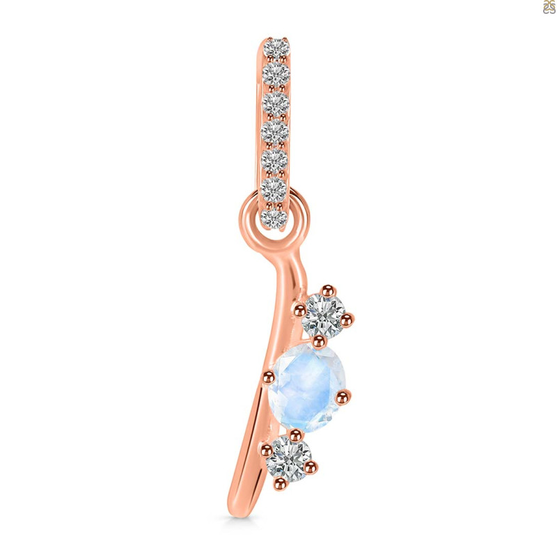 Moonstone & White Topaz Alphabet I Pendant RBM-RDA-87.