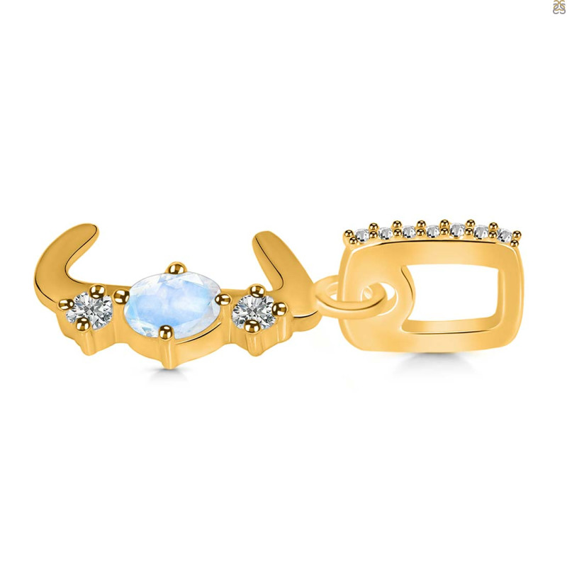 Moonstone & White Topaz Alphabet J Pendant RBM-RDA-88.