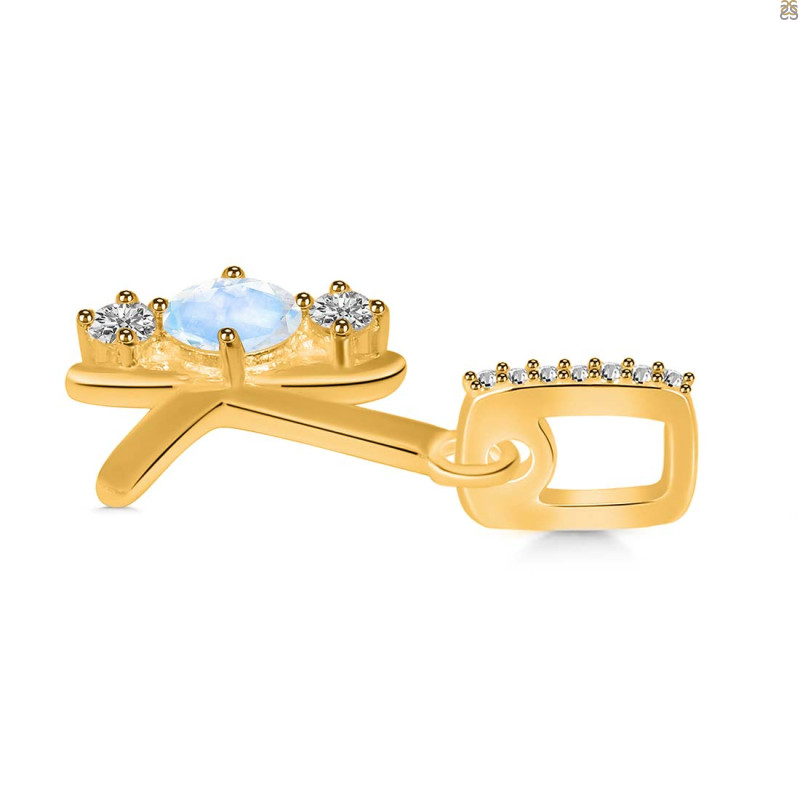 Moonstone & White Topaz Alphabet K Pendant RBM-RDA-89.