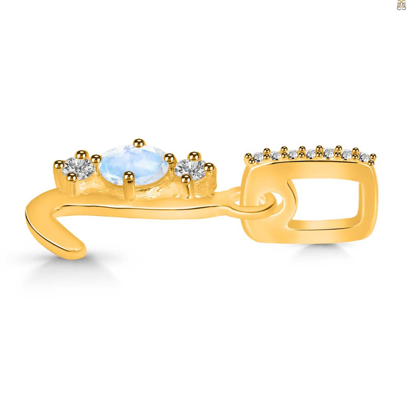 Moonstone & White Topaz Alphabet L Pendant RBM-RDA-90.