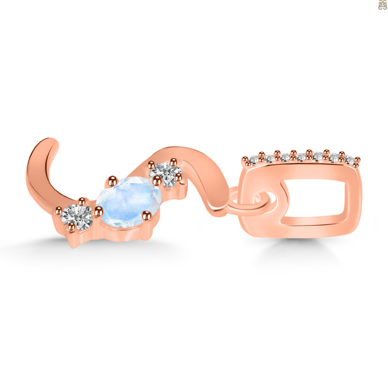 Moonstone & White Topaz Alphabet S Pendant RBM-RDA-97.