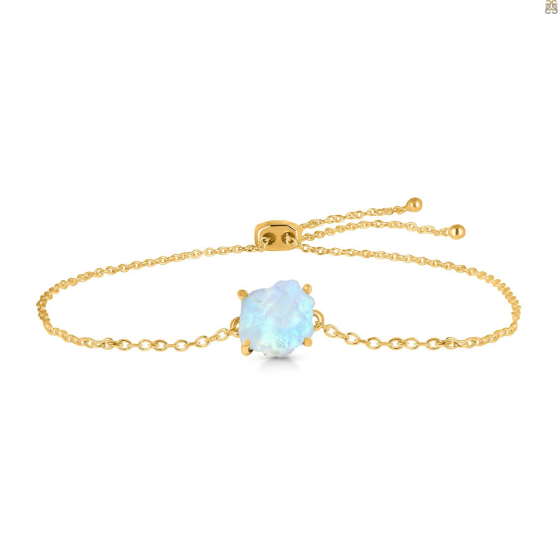 Moonstone Raw Crystal Bracelet With Adjustable Camera Lock RBM-RB-200-CAMERA-LOCK.