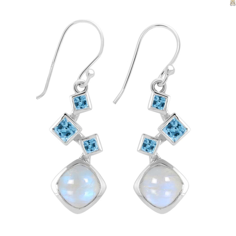 Moonstone & Blue Topaz Earring RBM-RDE-102.