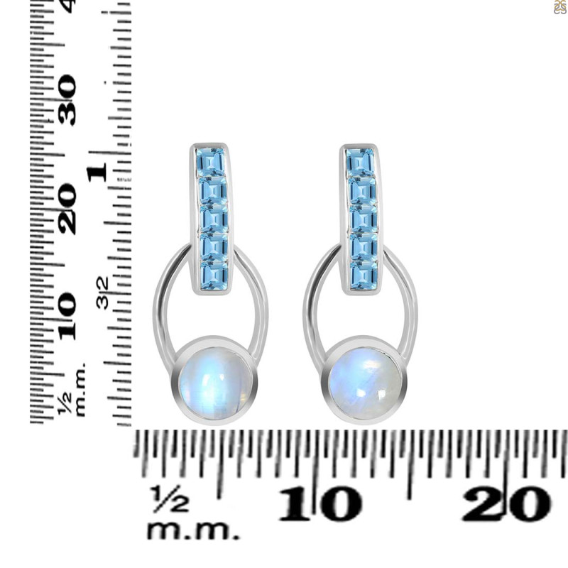 Moonstone & Blue Topaz Earring RBM-RDE-104.