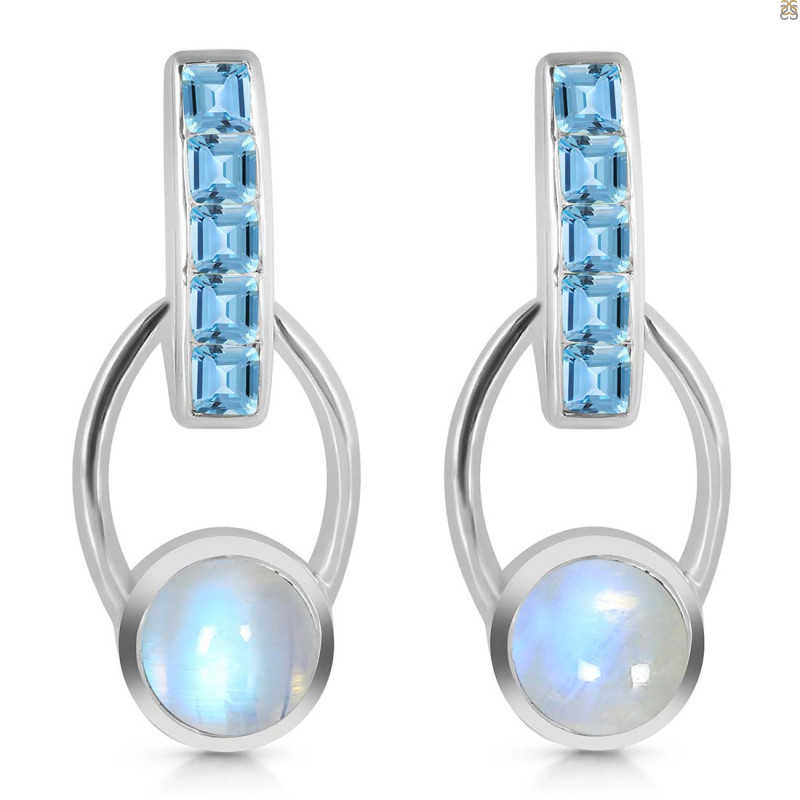 Moonstone & Blue Topaz Earring RBM-RDE-104.