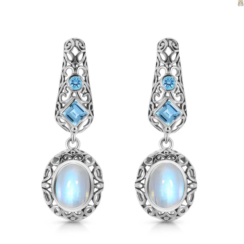 Moonstone & Blue Topaz Earring RBM-RDE-109.