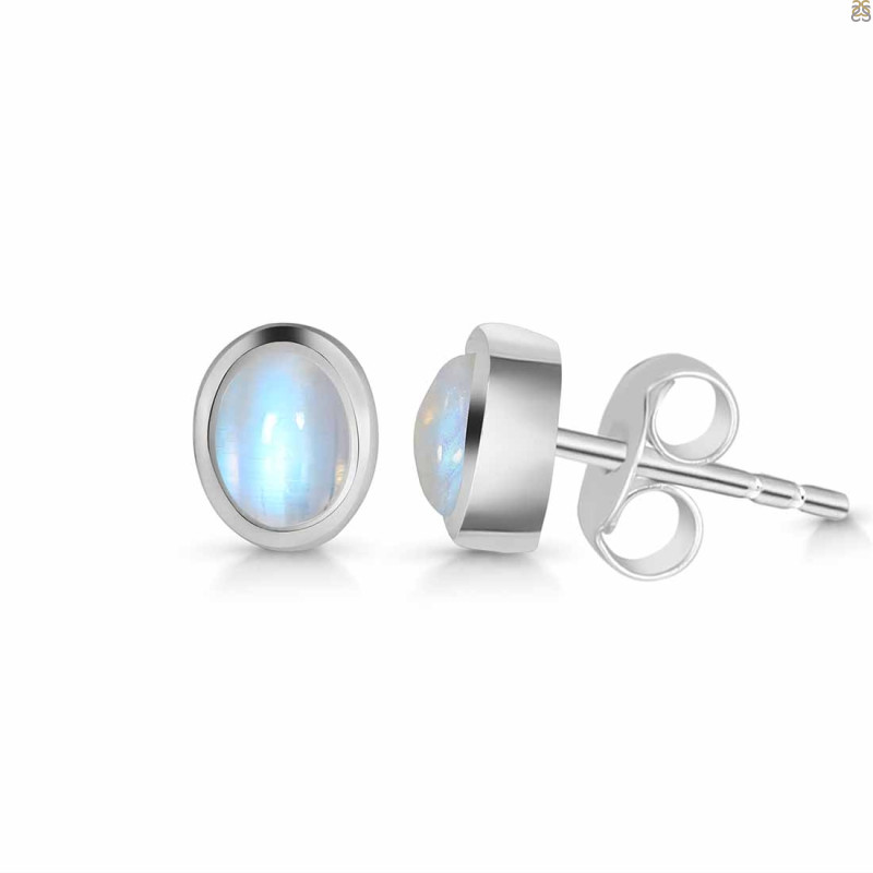 Moonstone Stud Earring