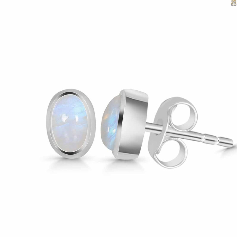Moonstone Stud Earring