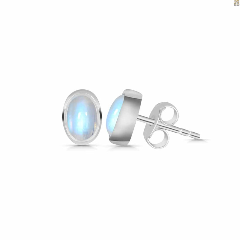 Moonstone Stud Earring