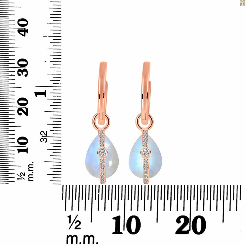 Moonstone & White Topaz Hoop Earring RBM-RDE-1198.