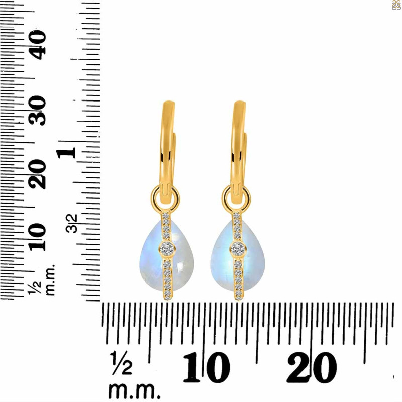 Moonstone & White Topaz Hoop Earring RBM-RDE-1198.