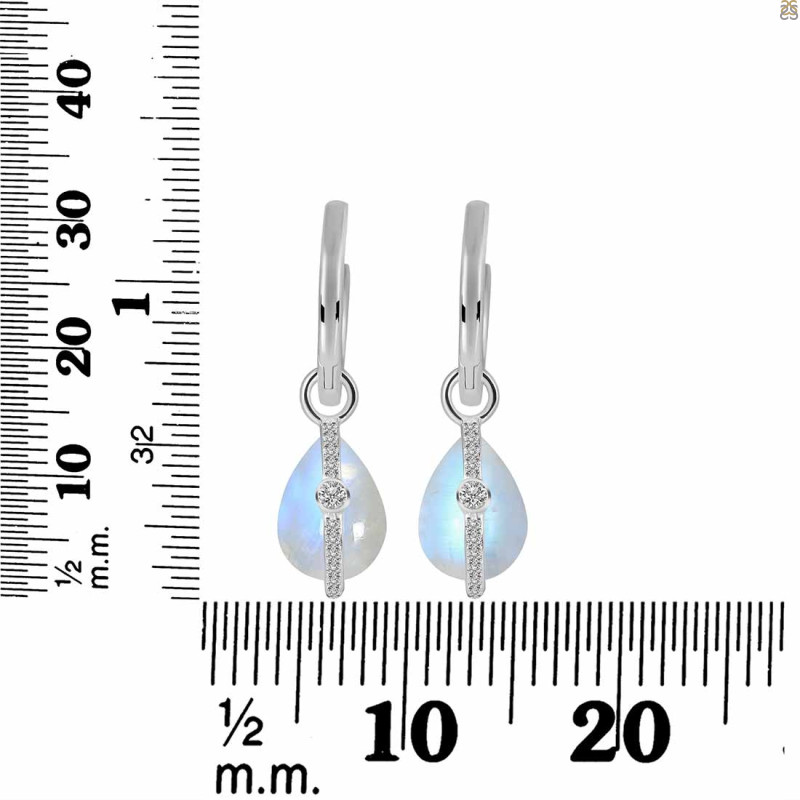 Moonstone & White Topaz Hoop Earring RBM-RDE-1198.