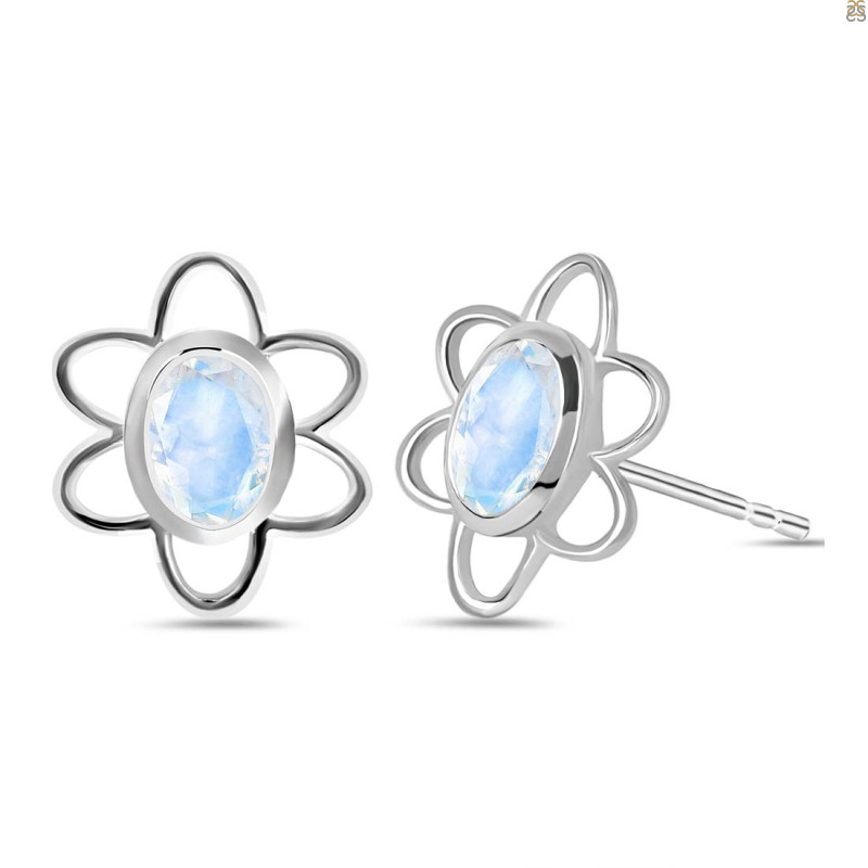 Moonstone Stud Earring