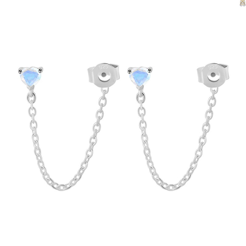 Moonstone Chain Stud Earring RBM-RDE-1235.