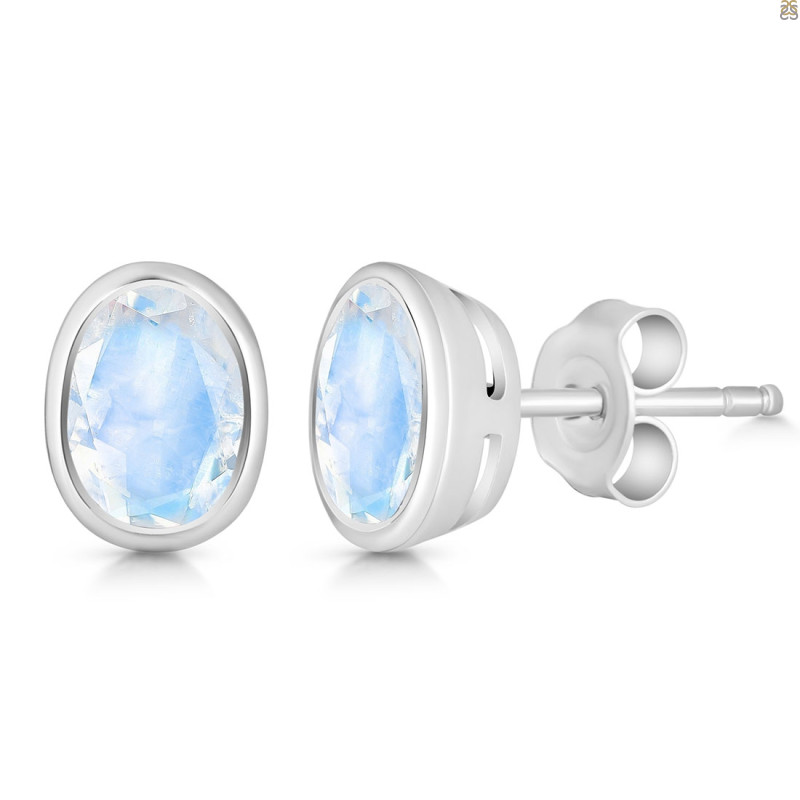 Moonstone Stud Earring