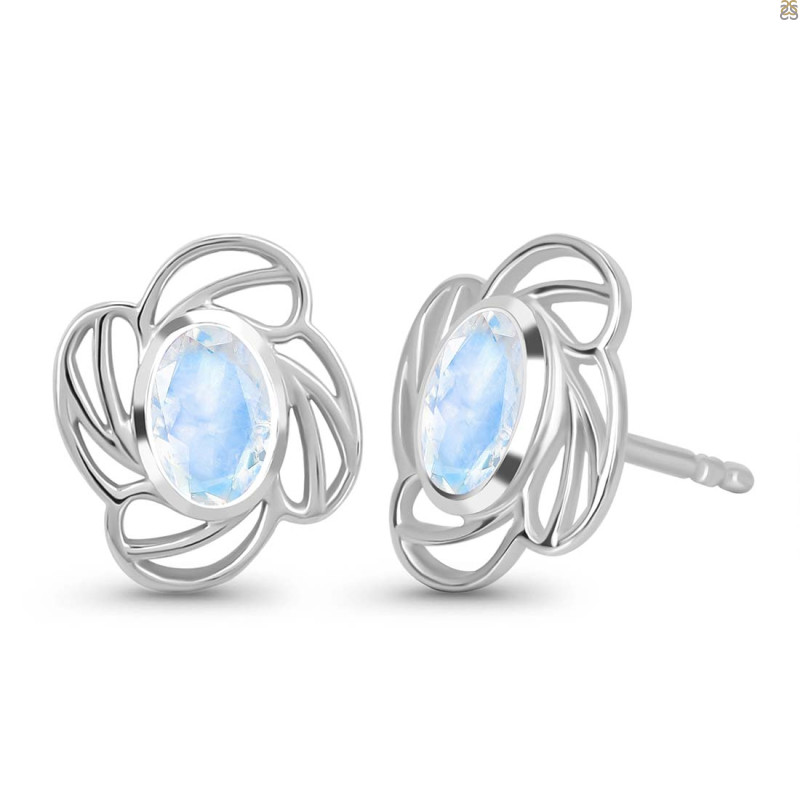Moonstone Stud Earring