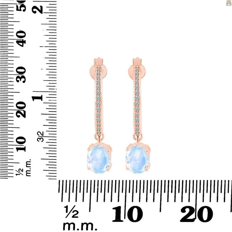 Moonstone & White Topaz Hoop Earring RBM-RDE-1469.