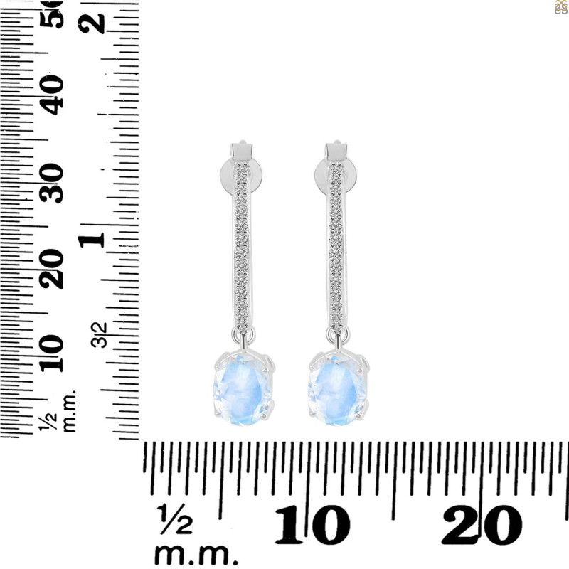 Moonstone & White Topaz Hoop Earring RBM-RDE-1469.