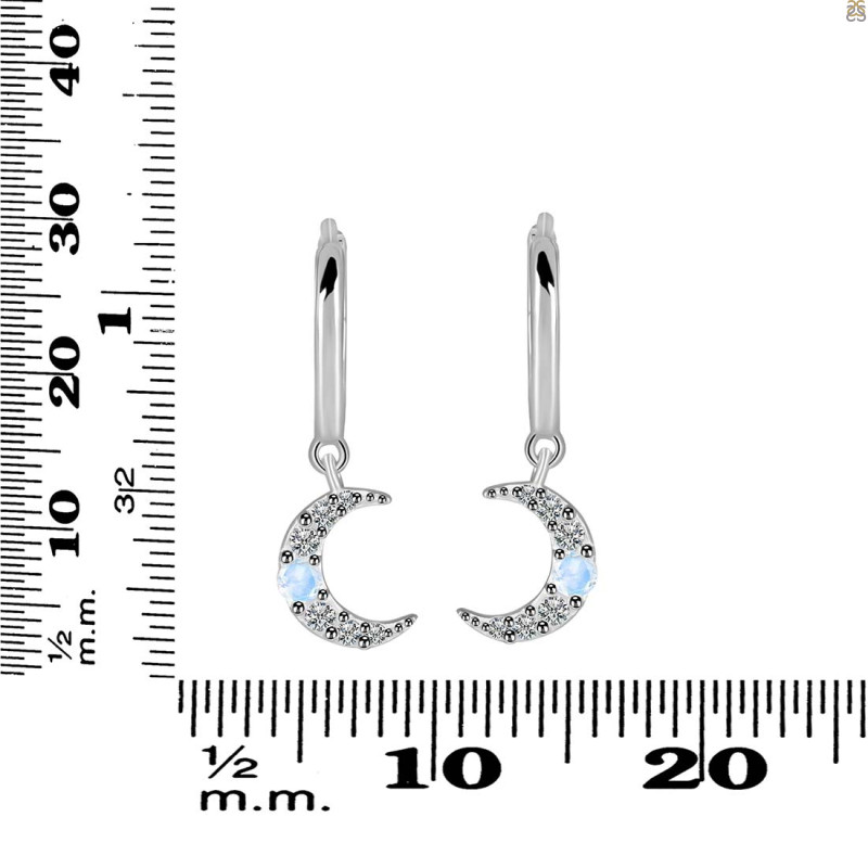 Moonstone & White Topaz Hoop Earring RBM-RDE-1471.