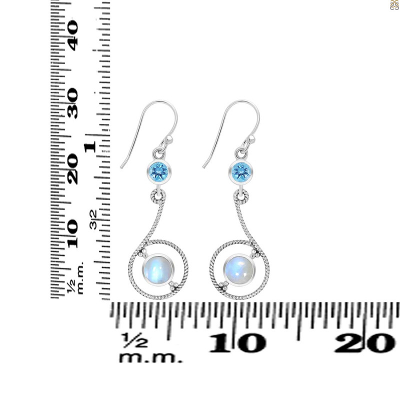Moonstone & Blue Topaz Earring RBM-RDE-155.