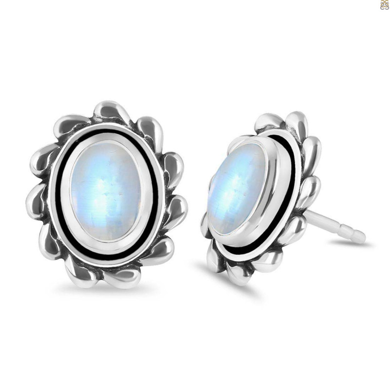 Moonstone Stud Earring