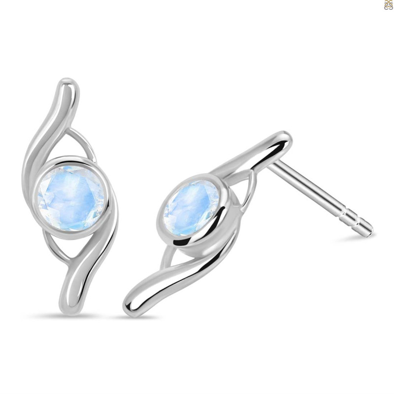 Moonstone Stud Earring