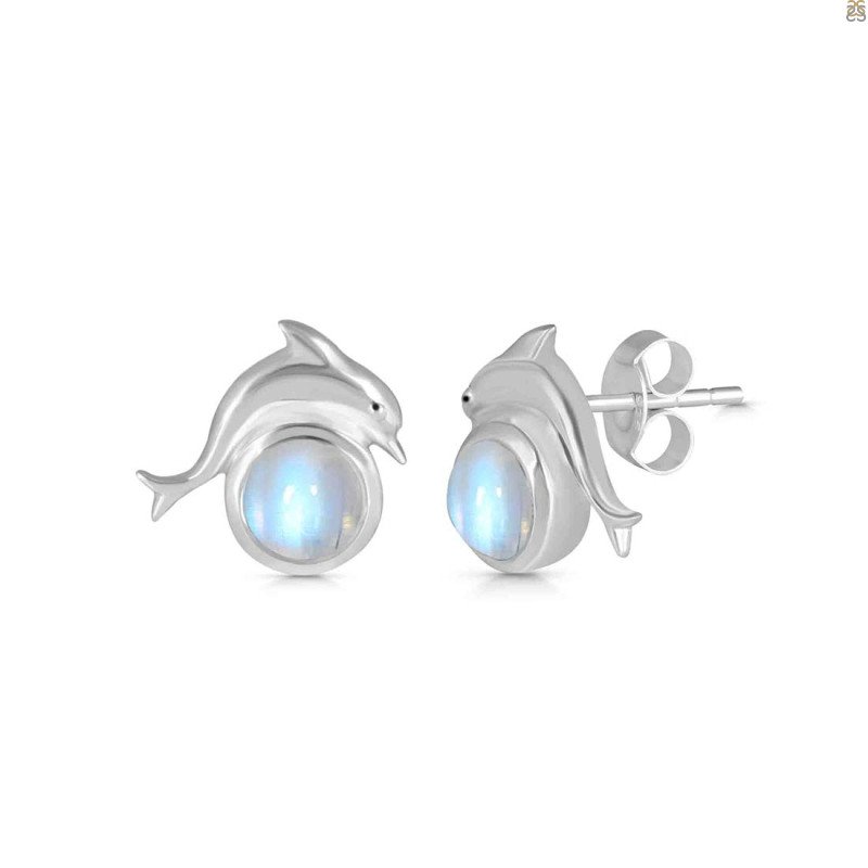 Moonstone Stud Earring