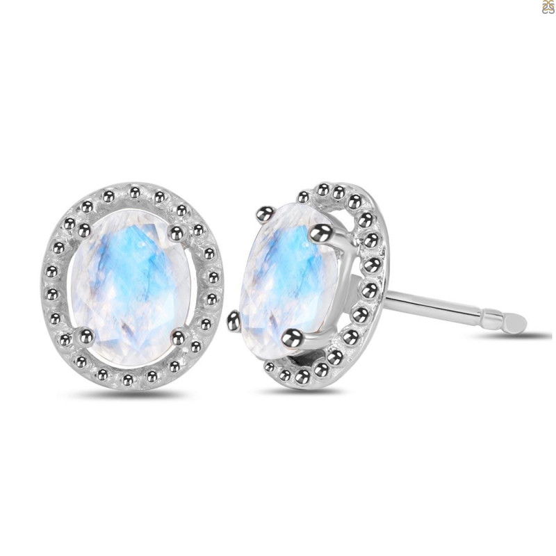 Moonstone Stud Earring