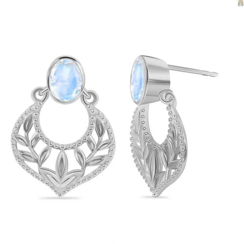 Moonstone Stud Earring