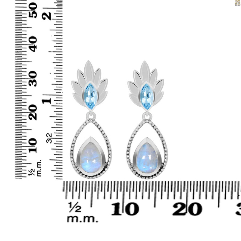 Moonstone & Blue Topaz Earring RBM-RDE-57.