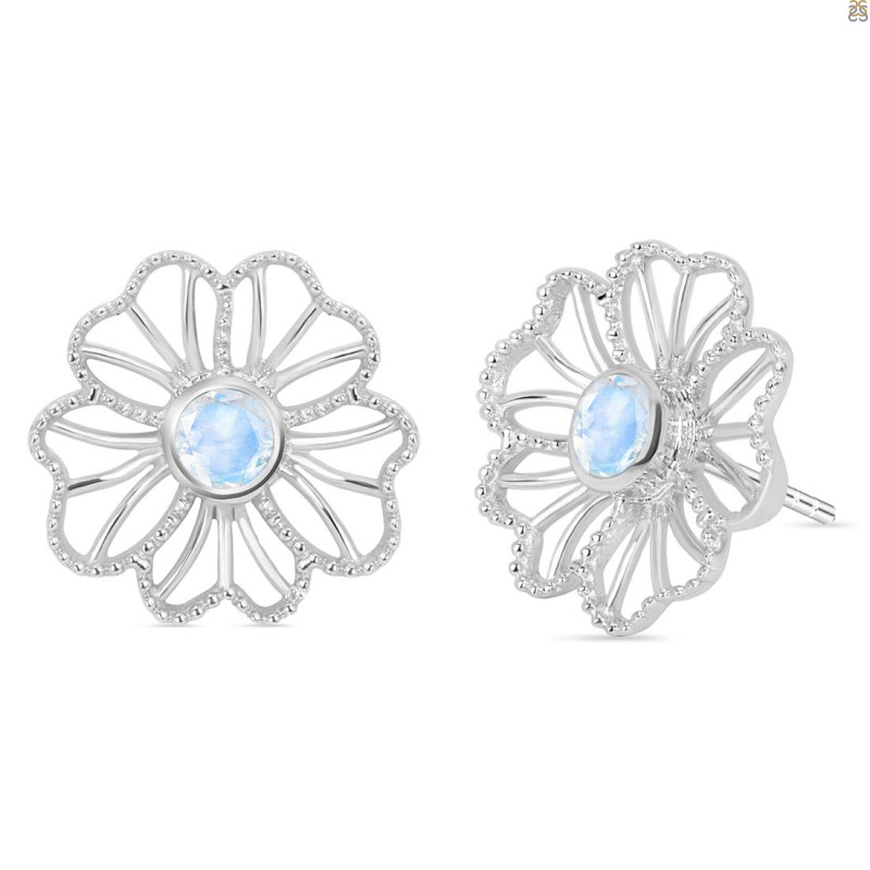 Moonstone Stud Earring