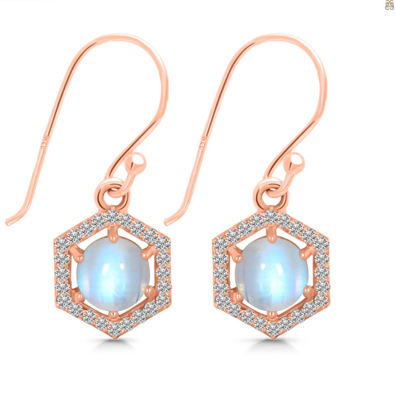 Moonstone & White Topaz Earring RBM-RDE-701.