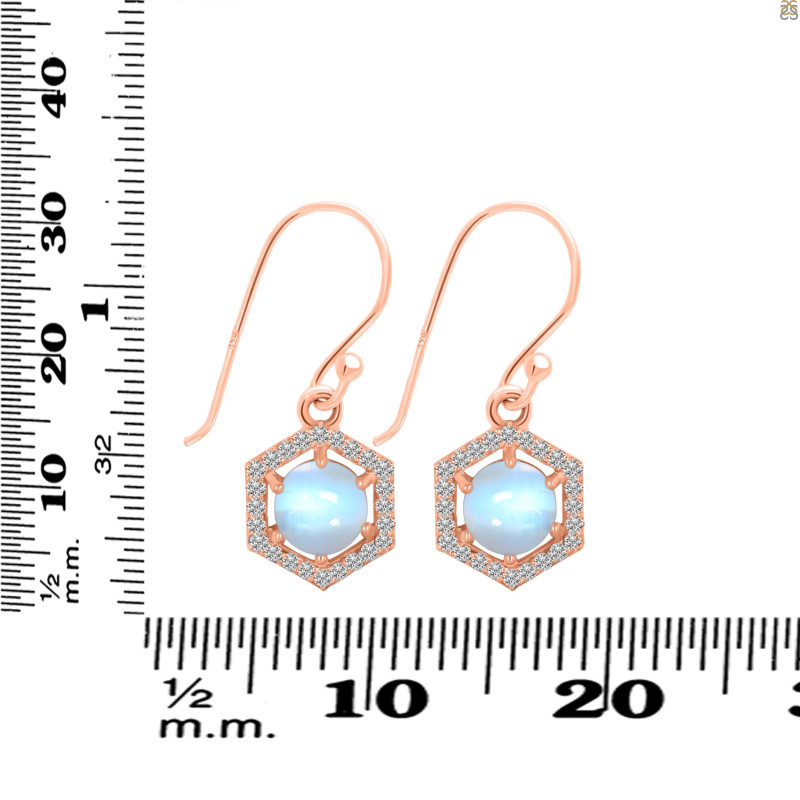 Moonstone & White Topaz Earring RBM-RDE-701.