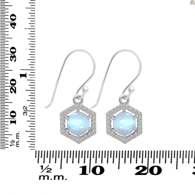 Moonstone & White Topaz Earring RBM-RDE-701.