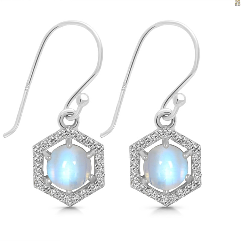 Moonstone & White Topaz Earring RBM-RDE-701.