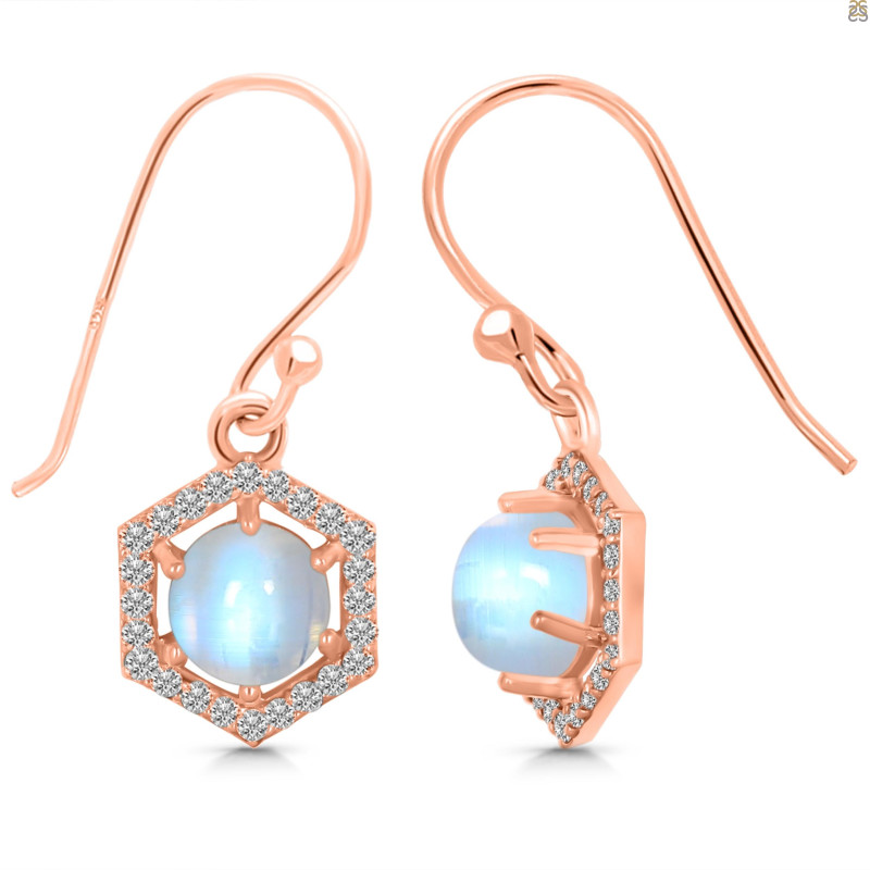 Moonstone & White Topaz Earring RBM-RDE-701.