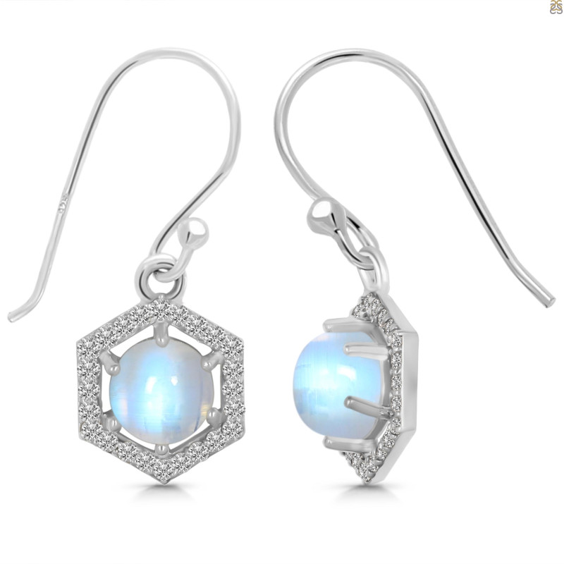 Moonstone & White Topaz Earring