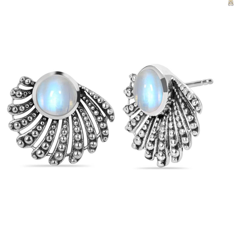 Moonstone Stud Earring