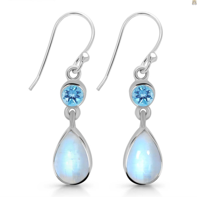 Moonstone & Blue Topaz Earring RBM-RDE-773.