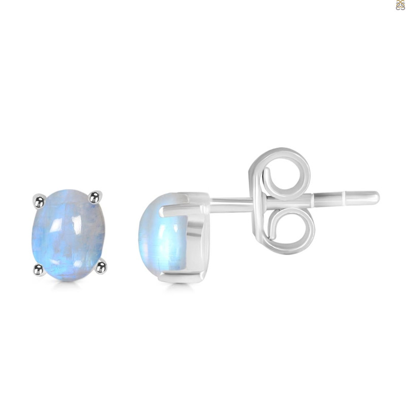 Moonstone Stud Earring