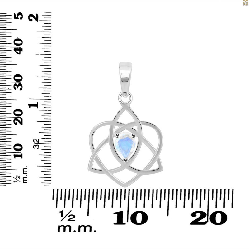 Moonstone Triquetra Heart Knot Pendant RBM-RDEP-880.
