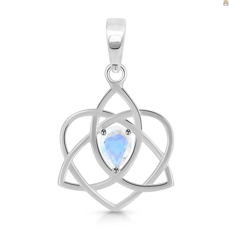 Moonstone Triquetra Heart Knot Pendant RBM-RDEP-880.