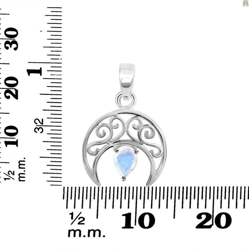 Moonstone Crescent Moon Pendant RBM-RDEP-890.