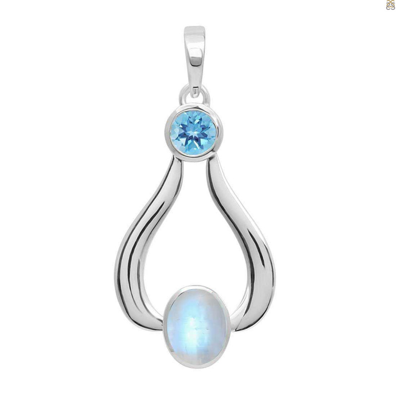 Moonstone & Blue Topaz Pendant RBM-RDP-132.