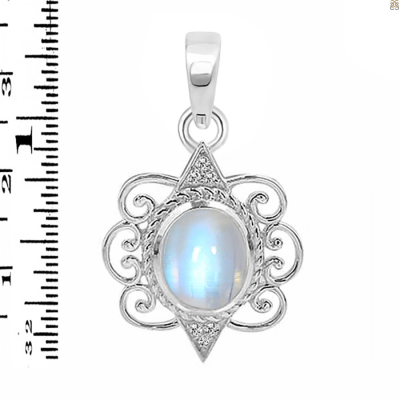 Moonstone & White Topaz Pendant