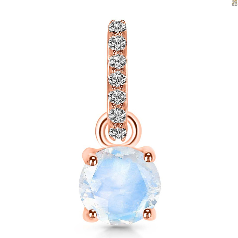 Moonstone & White Topaz Pendant RBM-RDP-549-CZ-LOOP.